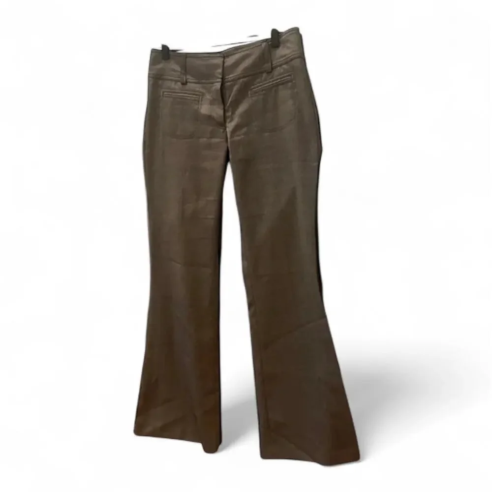 brown flare dress pants Sculpted High Waist Flared Trousers